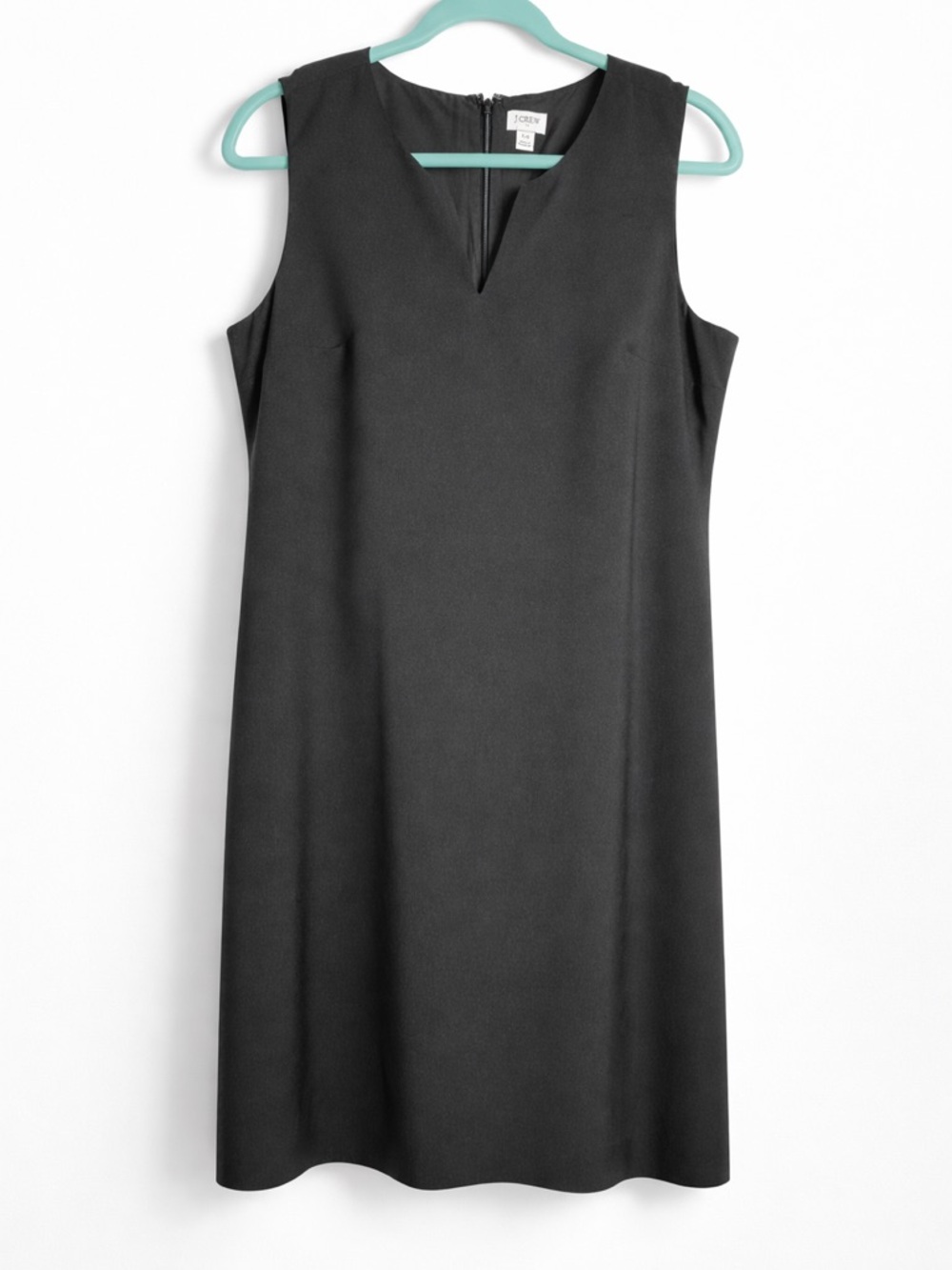 J. Crew Black Sleeveless Midi Shift Dress - size 14